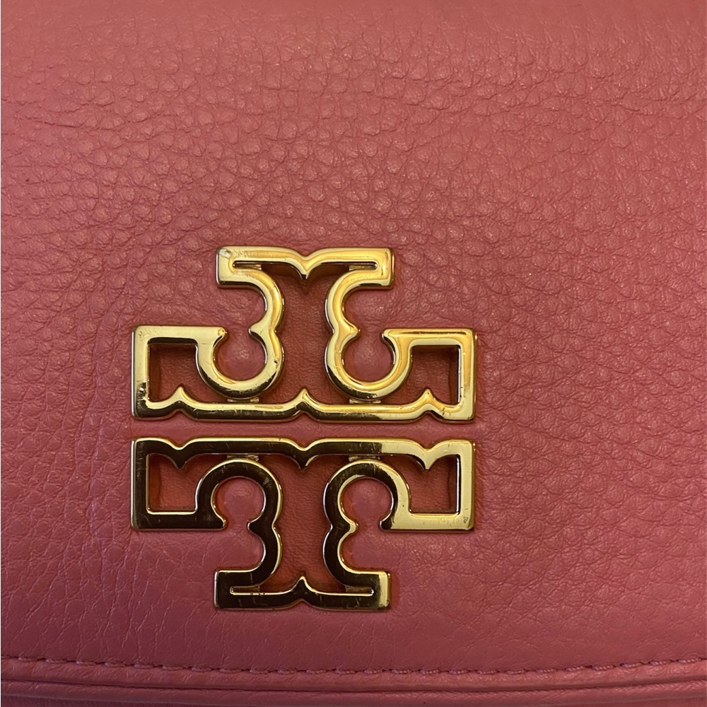 Tory Burch Britton Duo Envelope Continental Pink Leather Wallet - Picture 3 of 15